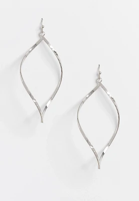 Gold Twisted Drop Hoop Earrings