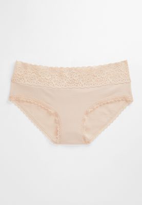 Comfy Stretch Beige Cotton Hipster Panty