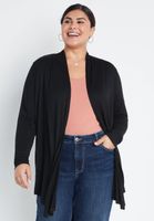 Plus Size Long Sleeve Open Front Cardigan