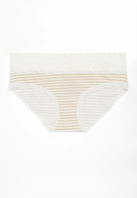 Simply Comfy Neutral Stripe Cotton Hipster Panty