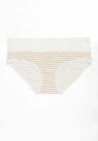 Comfy Stretch White Striped Cotton Hipster Panty