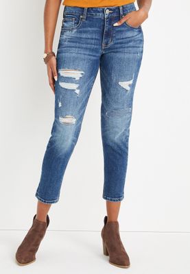 m jeans by maurices™ Cropped Mid Rise Ripped Jean