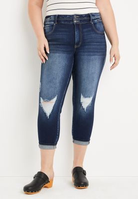 Plus KanCan™ High Rise Ripped Cropped Jean
