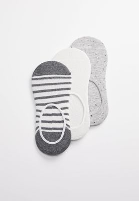 3 Pack Combo Striped No Show Socks