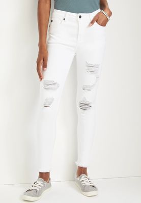 KanCan™ Skinny High Rise Ripped White Jean