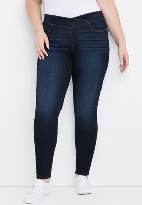 Plus Size m jeans by maurices™ Cool Comfort Crossover High Rise Pull On Super Skinny Jean