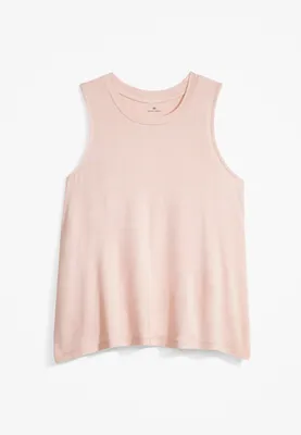 Girls Solid High Neck Tank Top