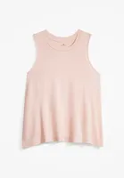 Girls Solid High Neck Tank Top