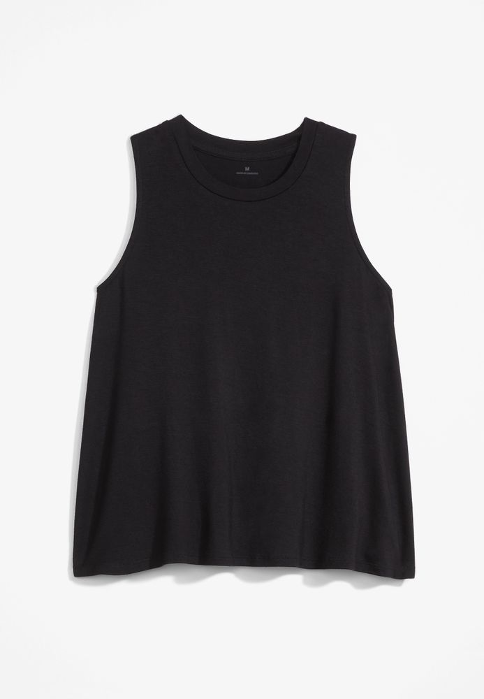 Girls Solid High Neck Tank Top
