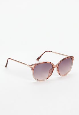 Pink Tortoise Round Sunglasses