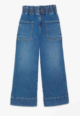 Girls High Rise Paperbag Jeans