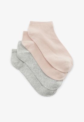 2 Pack Gray and Pink Ankle Socks