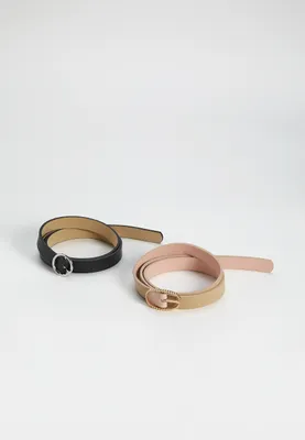 2 Pack Skinny Belt Set