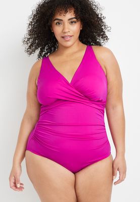 American Beach™ Ruched One Piece Swimsuit