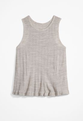 Girls Solid Sweater Tank Top
