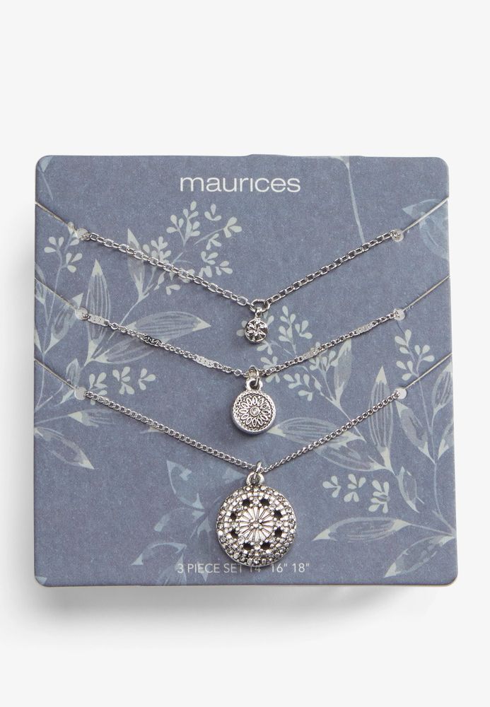 Silver Flower Dainty Layered Necklace