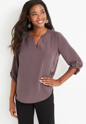 Atwood 3/4 Sleeve Popover Blouse