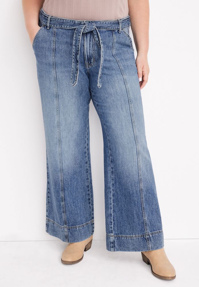 Plus m jeans by maurices™ Wide Leg Nonstretch High Rise Jean