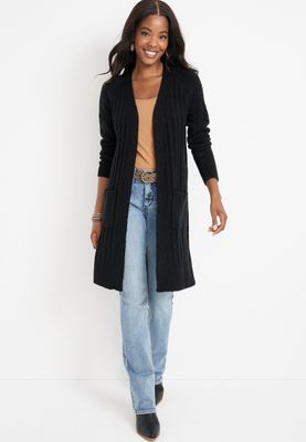 Solid Ribbed Duster Cardigan