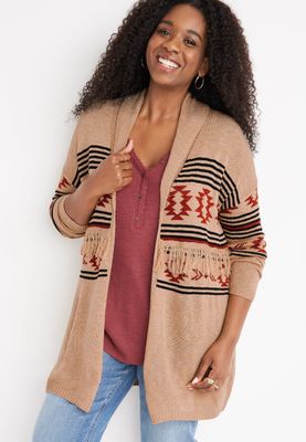 Maurices Geo Duster Fringe Cardigan 