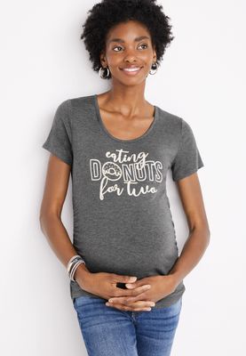 Eating Donuts For Two Maternity Graphic Tee