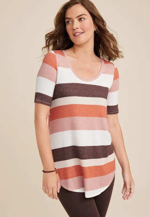 Maurices 24/7 Olivia Cozy Striped Tunic Tee