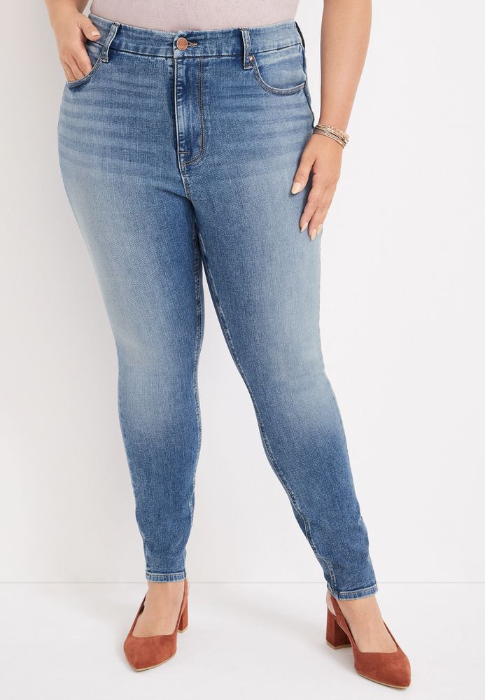 Aeropostale Women's High Rise Curvy Jegging Jeans Medium Blue Wash Size 00