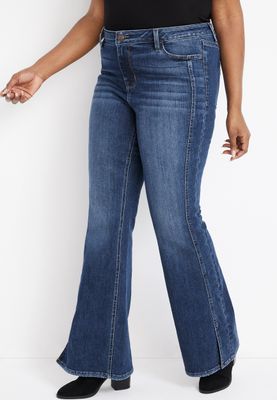 Plus m jeans by maurices™ Vintage Flare Cool Comfort High Rise Slit Hem Jean