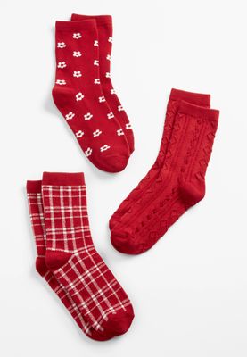 Girls 3 Pack Holiday Socks