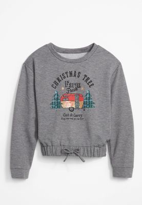 Girls Christmas Tree Farm Sweatshirt