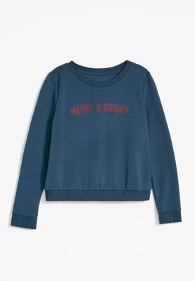Girls Merry And Bright Sweatshirt