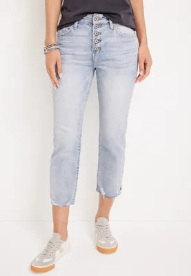 KanCan™ High Rise Button Fly Cropped Jean