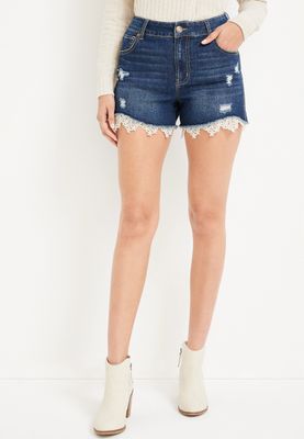 m jeans by maurices™ High Rise Crochet 3.5in Short