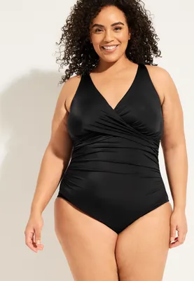 Plus Ruched One Piece Swimsuit