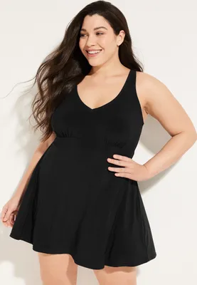 Plus Princess Seam Swim Dress