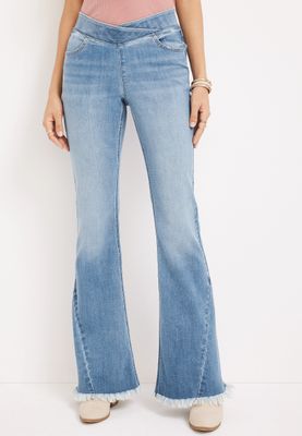 m jeans by maurices™ Cool Comfort Crossover Pull On Flare High Rise Jean