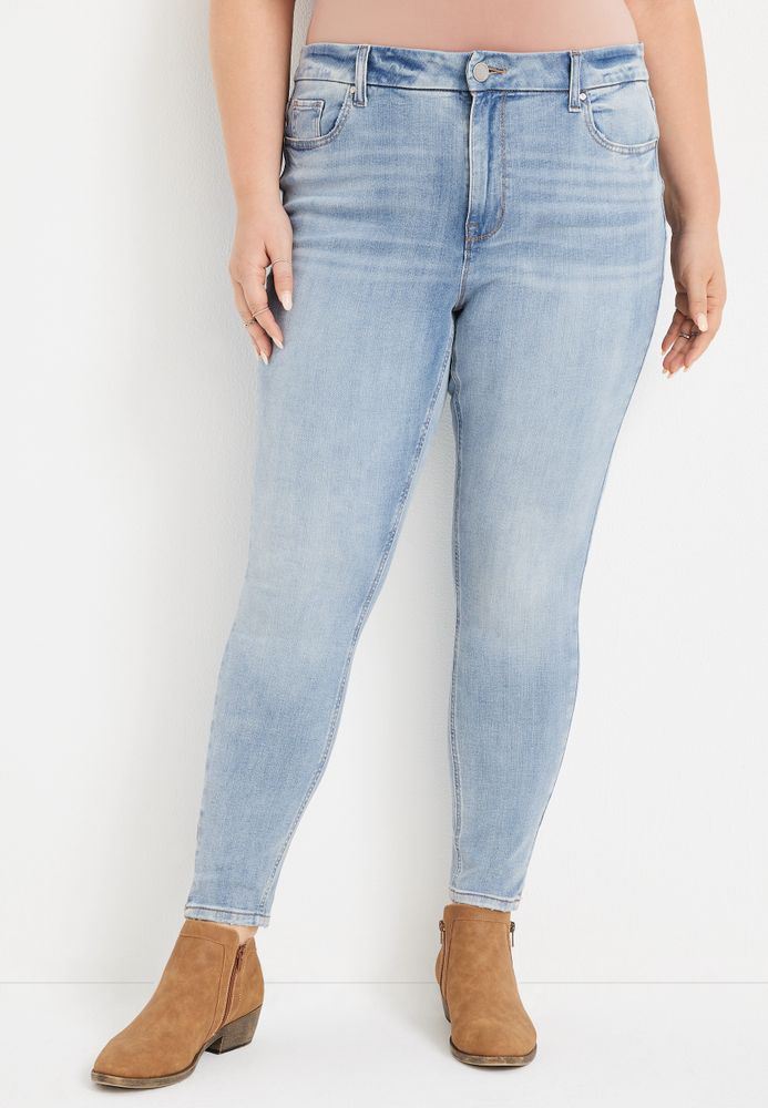 High Rise Frayed Hem Jeans