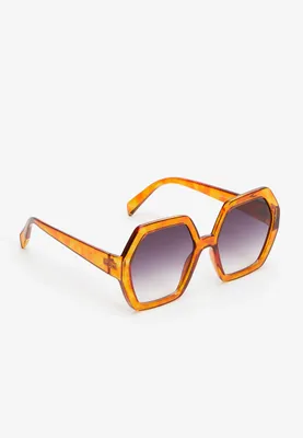 Orange Hexagon Sunglasses
