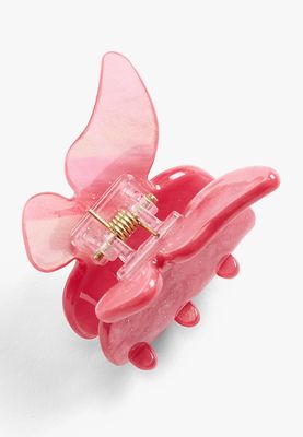 Girls Pink Butterfly Claw Hair Clip