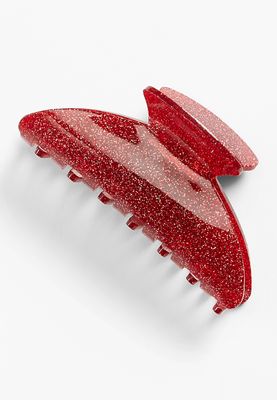 Girls Red Sparkle Claw Hair Clip