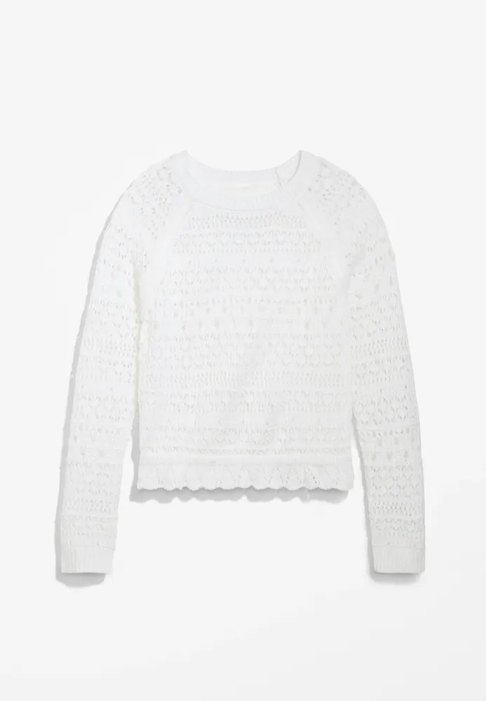 Girls Knit Open Stitch Sweater