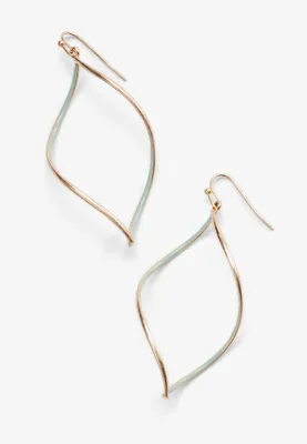 Teal Dipped Twist Drop Earrings
