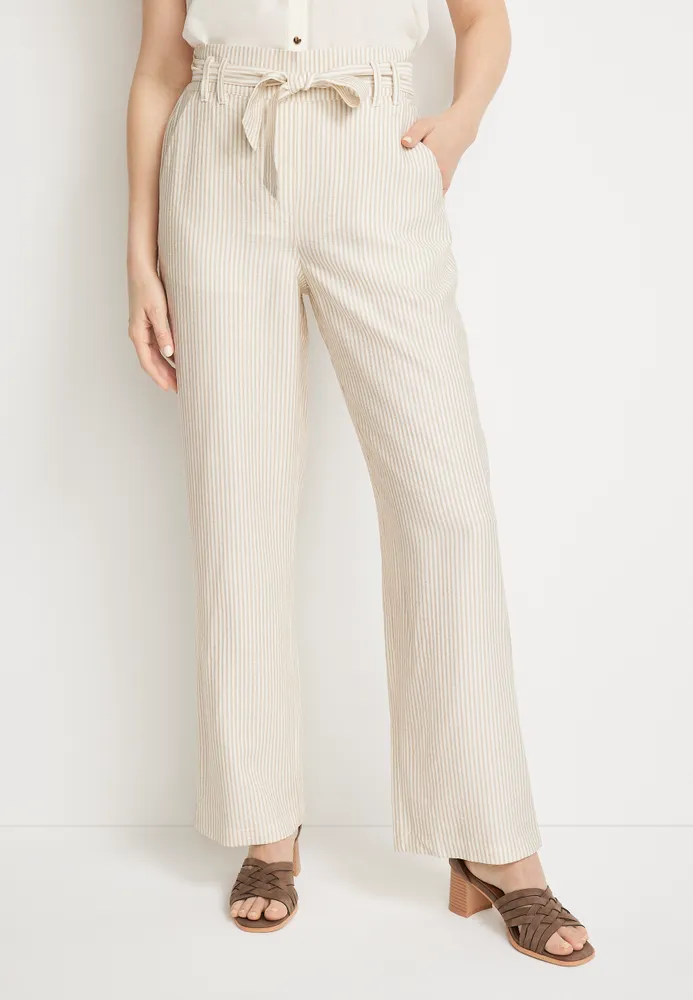 Knit Crepe High Rise Paperbag Waist Trouser, Women's Trousers
