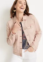 Soft Pink Denim Jacket