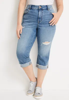 Plus m jeans by maurices™ Curvy High Rise Ripped Capri