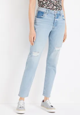 m jeans by maurices™ Tapered High Rise Ripped Jean