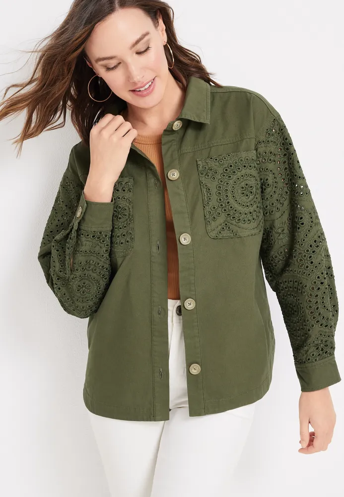 The Wild Collective Denim Green Bay Packers Faded Button-Up Jacket