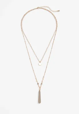 Pink Stone Layered Necklace