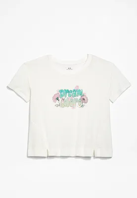 Girls Dream More Front Slit Graphic Tee