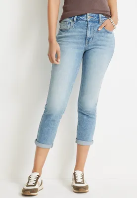 m jeans by maurices™ Straight High Rise Rolled Hem Cropped Jean